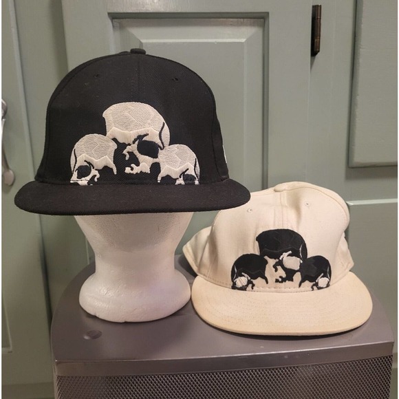 New Era Other - VTG 90s New Era 59Fifty Pittsburgh Pirates 3 Triple Skulls USA Hat Cap Lot 7 3/8